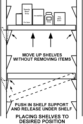 Move up shelves without removing items